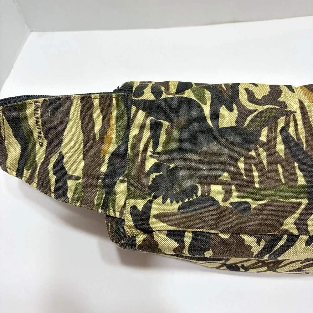 Vintage 80s 90s Rattlers Brand x Ducks Unlimited Tiger Stripe Camo Fanny Pack